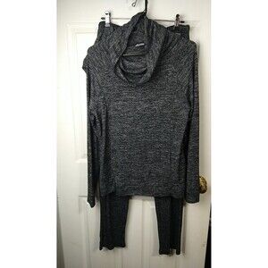 Hello Mellow Woman L PJ/Lounge Set Grey Cowl Neck Lightweight W/Bag Pockets